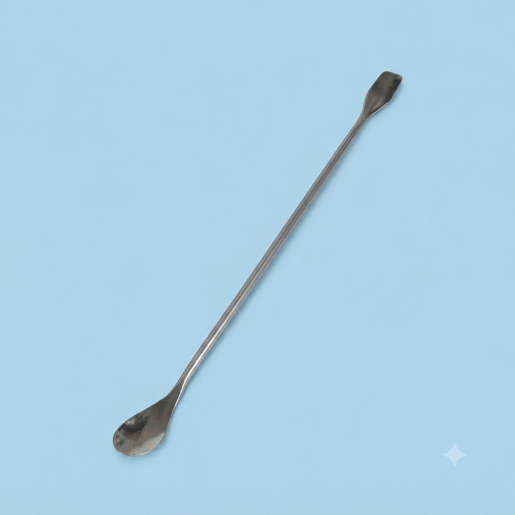 Spatula Sendok Stainless / Spatel Pengaduk Lab | Alat Bantu Ambil dan Aduk Bahan