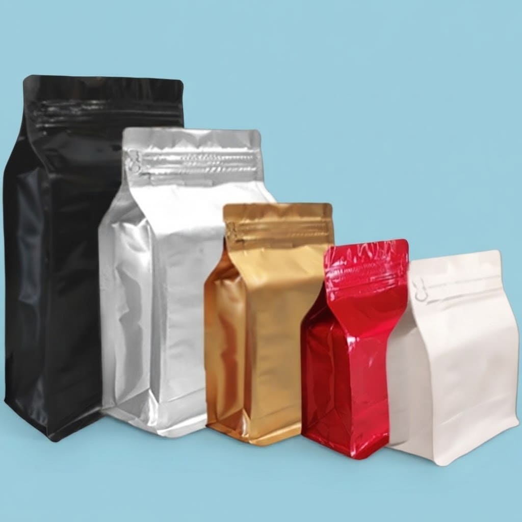 Flat Bottom Alumunium Foil K-Pack / Kemasan Kopi Klip Zipper