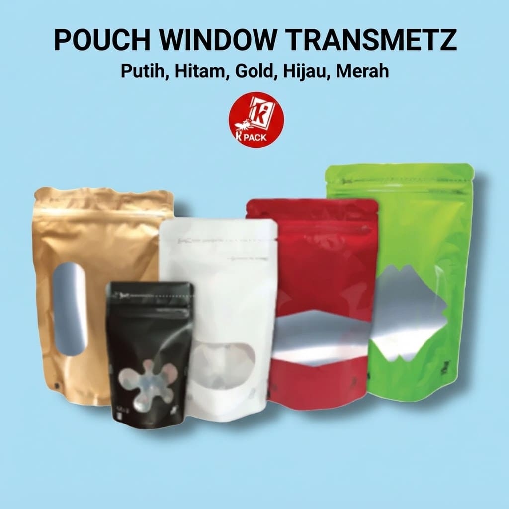Standing Pouch Window Transmetz | Kemasan Plastik Kombinasi Jendela Klip