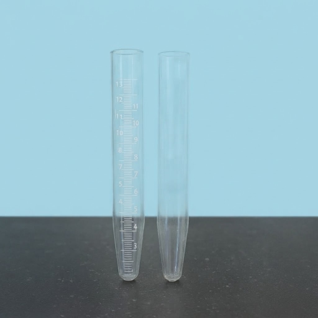Tabung Centrifuge Kaca Skala 15 ml dan Tanpa Skala / Glass Centrifuge Tube | Alat Lab Uji Sampel