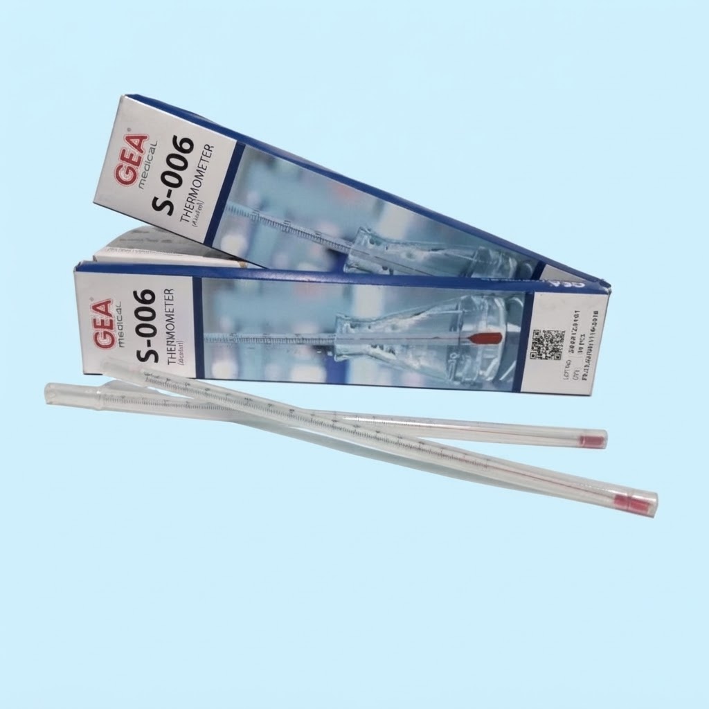 Thermometer Alkohol Batang Kaca Suhu Air -10 + 150°C GEA | Alat Ukur Suhu Lab