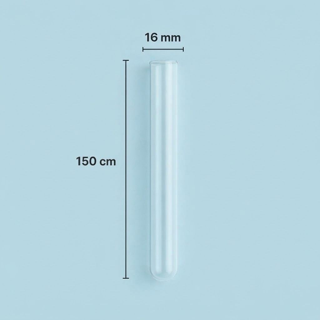 Tabung Reaksi Kaca Tanpa Rim 16x150 mm / Test Tube | Alat Gelas Laboratorium Kosmetik