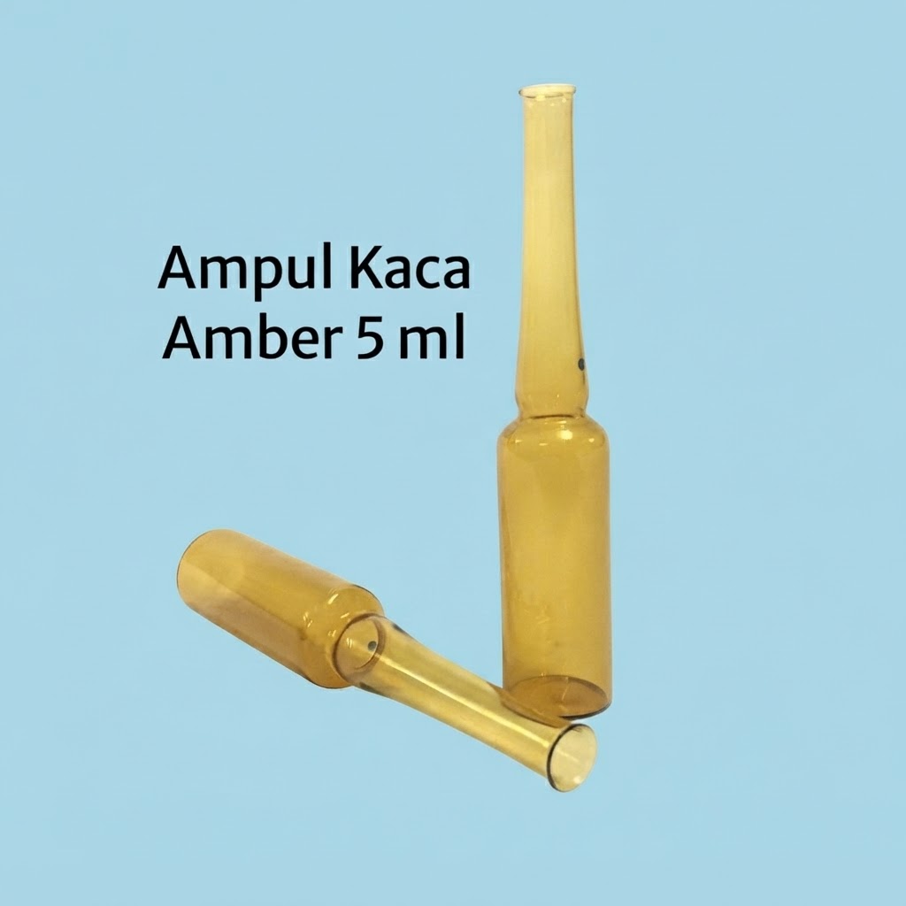 Botol Ampul Kaca Amber 5 ml / Glass Ampoule Coklat | Wadah Serum dan Obat Steril