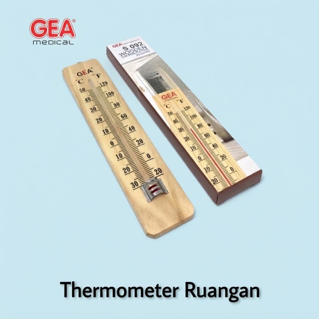 Termometer Ruangan Kayu GEA S-092 | Alat Pengukur Suhu Dinding