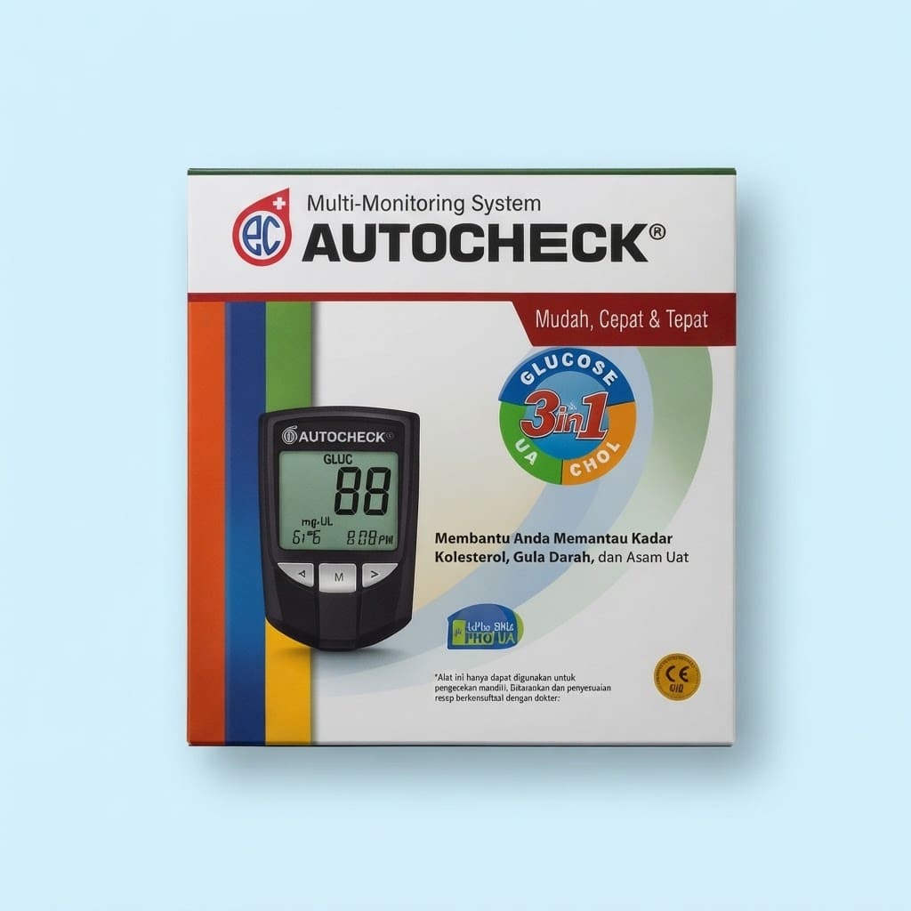 Alat Autocheck 3in1 GCU / Alat Cek Gula Darah Kolesterol Asam Urat