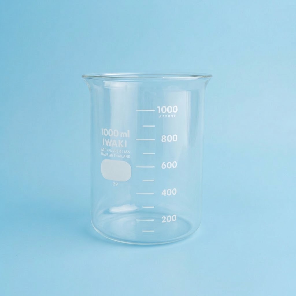 Beaker Glass 1000 ml Iwaki Pyrex | Gelas Kimia Kaca Borosilikat 1 L