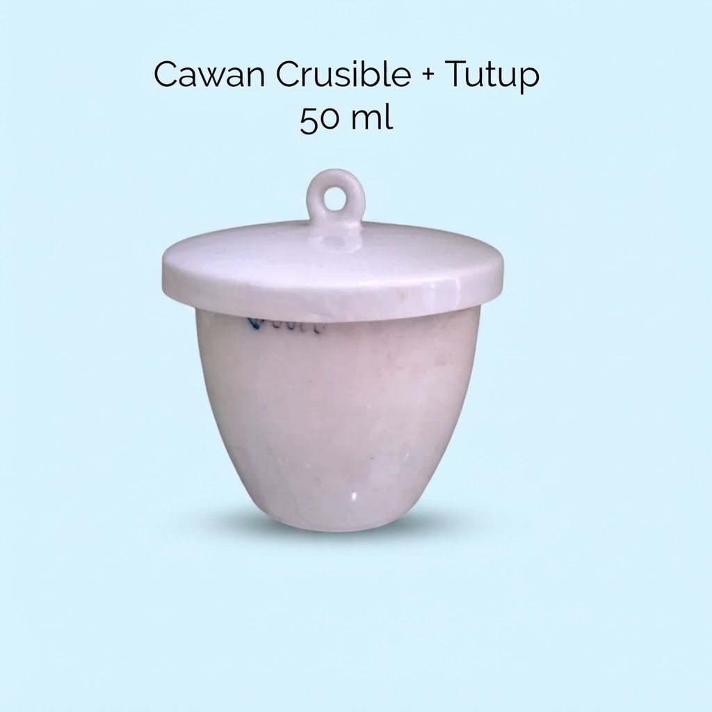 Cawan Krusibel Porselen + Tutup / Alat Lab Tahan Panas 30 dan 50 ml