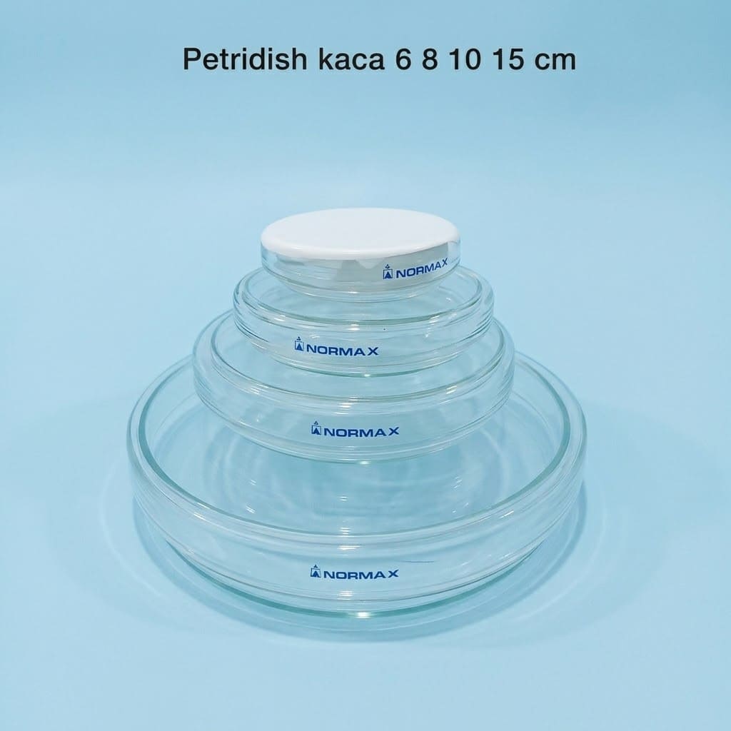 Cawan Petri Kaca Normax / Petri Dish Laboratorium Berbagai Ukuran