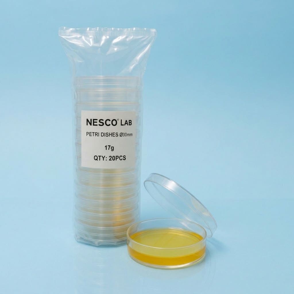 Cawan Petri Plastik Steril Nesco 90mm | Petridish Disposable Pack 20 Pcs