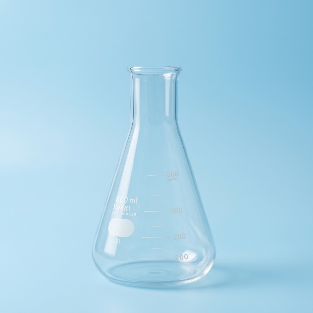 Erlenmeyer 500 ml Iwaki | Labu Erlenmeyer Kaca Borosilikat