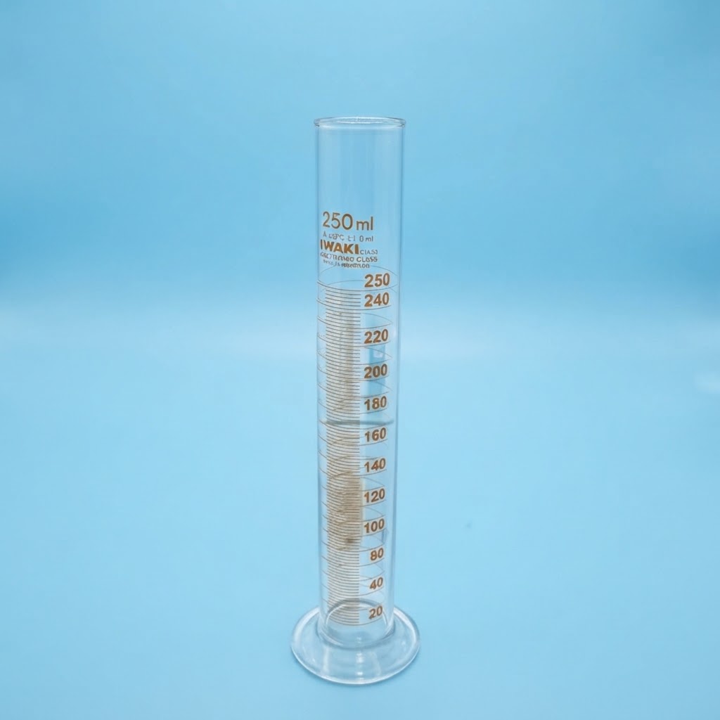 Gelas Ukur Skala 250 ml Iwaki / Measuring Cylinder iwaki 250 ml | Silinder Ukur Gelas Lab Borosilikat