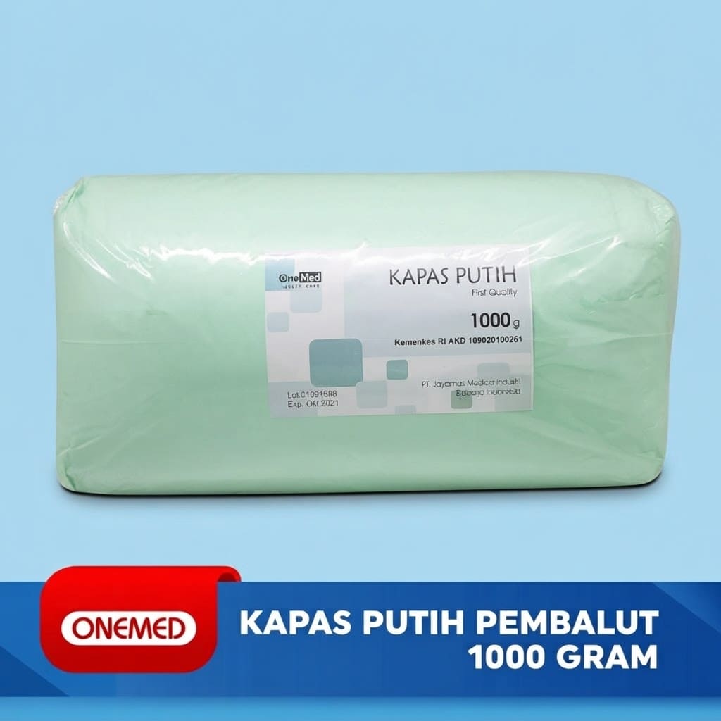 Kapas Putih Pembalut OneMed 1000g | Kapas Medis dan Pembersih Luka