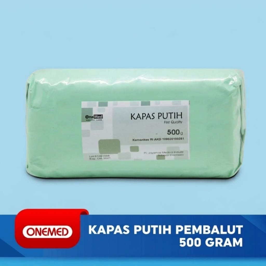 Kapas Putih Pembalut Luka OneMed 500 gram | Kapas Medis Steril Serbaguna