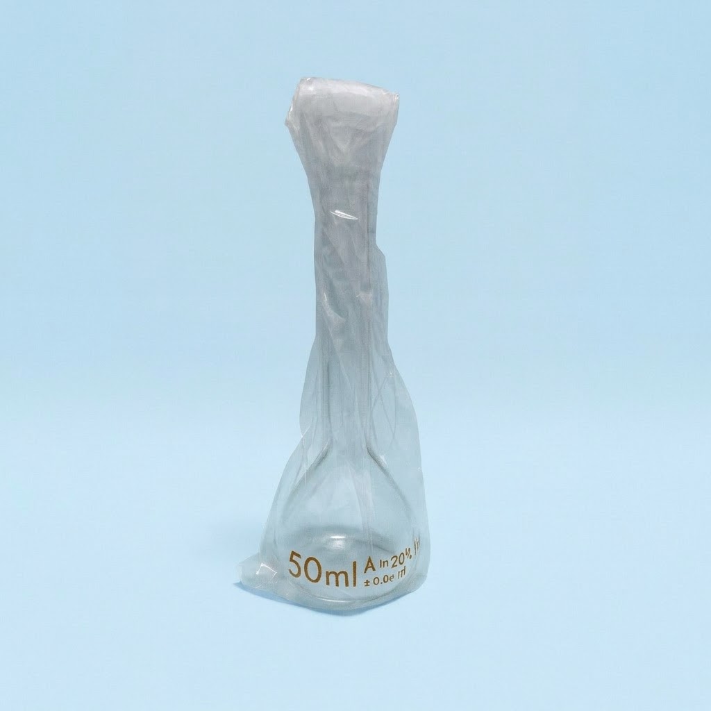 Labu Ukur IWAK 50 ml Kaca / Volumetric Flask Borosilikat Kelas A | Alat Ukur Volume Larutan Presisi