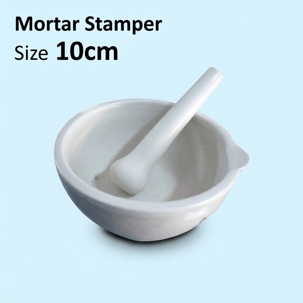 Mortar Pestle 10cm / Lumpang Alu Keramik | Alat Tumbuk Sampel dan Bahan Laboratorium