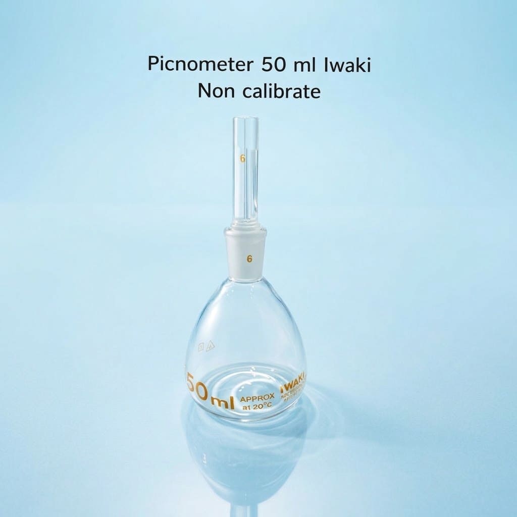 Picnometer Kaca 50 ml Iwaki Non Calibrated | Alat Ukur Massa Jenis
