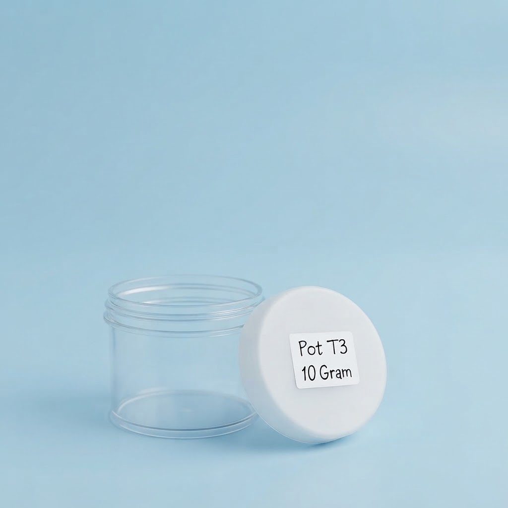 Pot Salep 10 cc / Pot Cream T3 Plastik | Wadah Sampel dan Krim Kosmetik