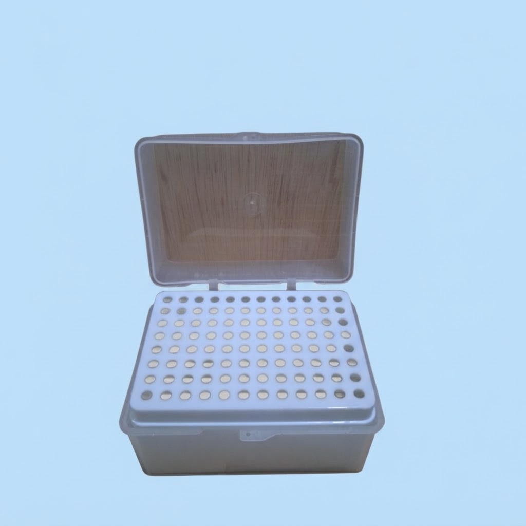 Rak Yellow Tip Nesco 96 Lubang / Pipette Tip Box | Wadah Penyimpanan Mikropipet