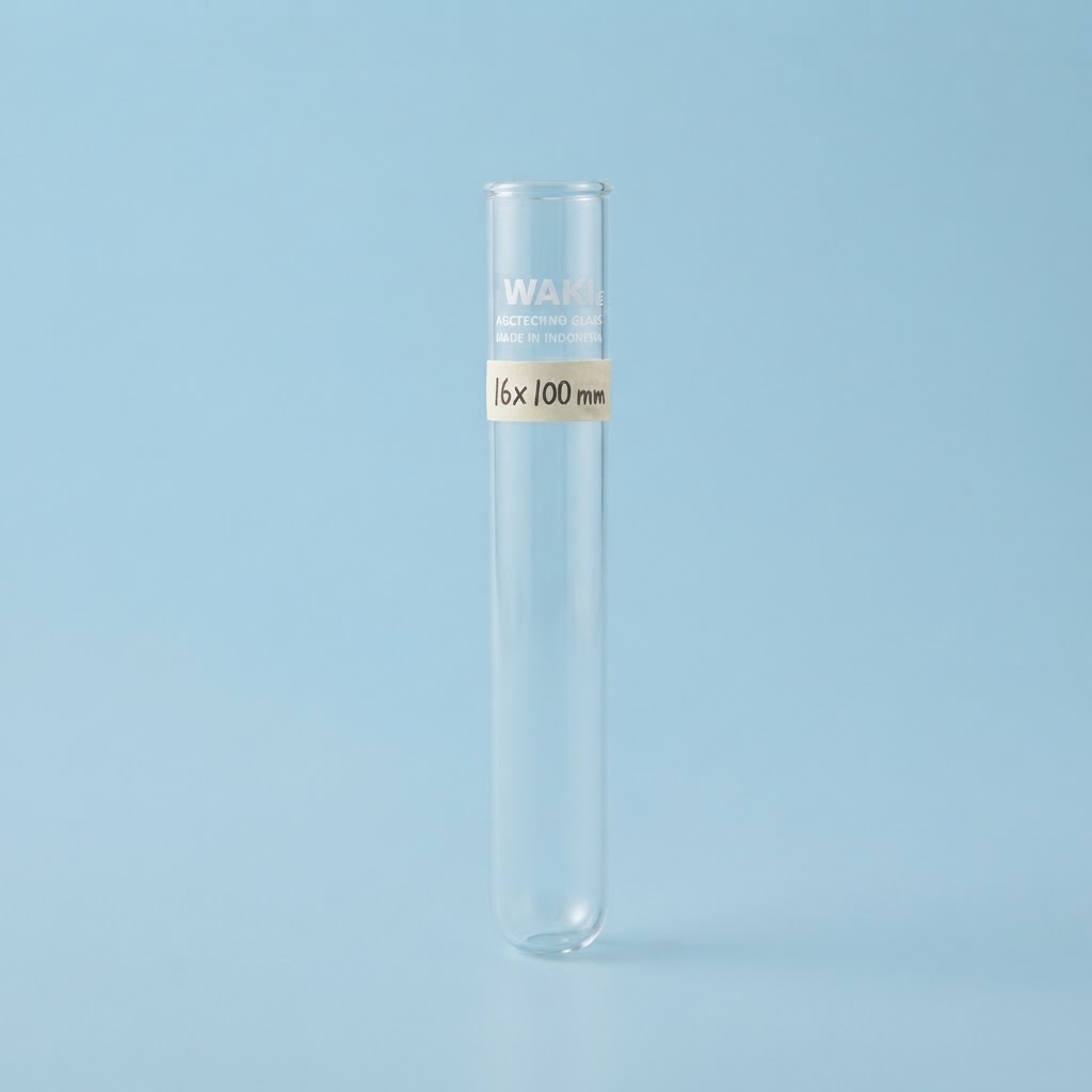 Tabung Reaksi Kaca Iwaki 16x100 mm / Test Tube | Alat Gelas Laboratorium Kosmetik