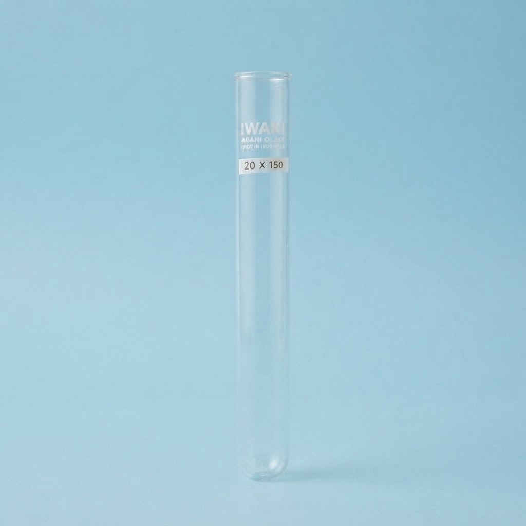 Tabung Reaksi Kaca Iwaki 20x150 mm / Test Tube | Alat Gelas Laboratorium Kosmetik