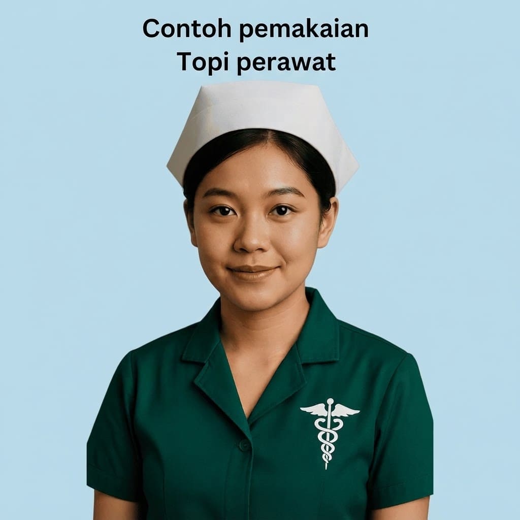 Topi Perawat Lipat Polos / Nurse Cap Medis | Penutup Kepala Suster